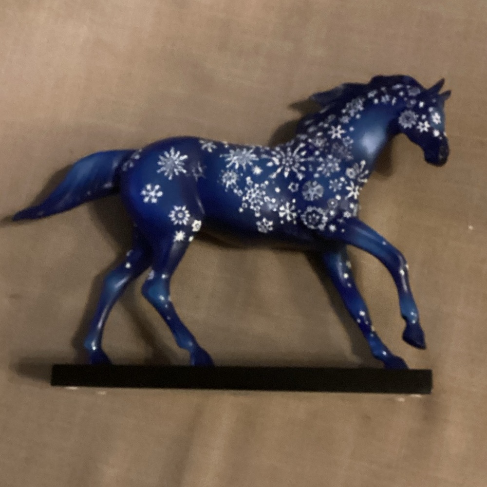 Blue Snowflake Horse Figurine